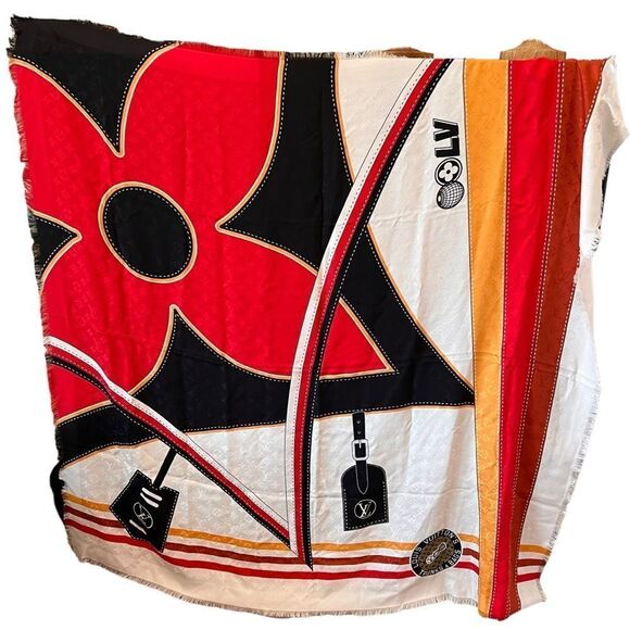 Louis Vuitton Airline Patches Scarf Shawl - Picture 1 of 7